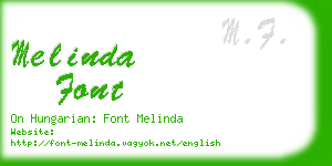 melinda font business card